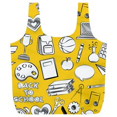 Pattern With Basketball Apple Paint Back School Illustration Full Print Recycle Bag (xl) by Nexatart
