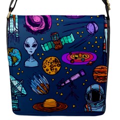 Space Sketch Set Colored Flap Closure Messenger Bag (s) by Nexatart