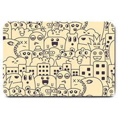 Seamless Pattern With Cute Monster Doodle Large Doormat  by Nexatart