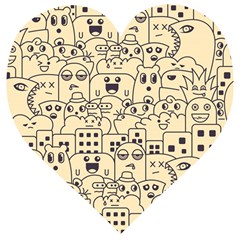 Seamless Pattern With Cute Monster Doodle Wooden Puzzle Heart by Nexatart