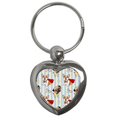 Pattern Dog Key Chain (heart) by Nexatart