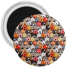 Cute Dog Seamless Pattern Background 3  Magnets by Nexatart