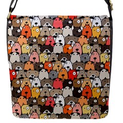 Cute Dog Seamless Pattern Background Flap Closure Messenger Bag (s) by Nexatart