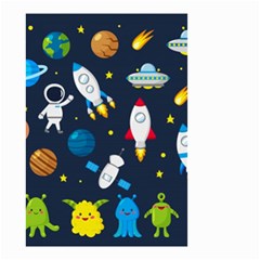 Big Set Cute Astronauts Space Planets Stars Aliens Rockets Ufo Constellations Satellite Moon Rover V Small Garden Flag (two Sides) by Nexatart