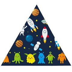 Big Set Cute Astronauts Space Planets Stars Aliens Rockets Ufo Constellations Satellite Moon Rover V Wooden Puzzle Triangle