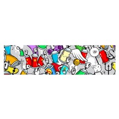 Graffiti Characters Seamless Pattern Satin Scarf (oblong)