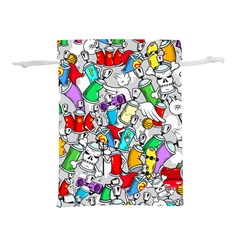 Graffiti Characters Seamless Pattern Lightweight Drawstring Pouch (l) by Nexatart