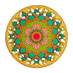 Mandala Patterns Yellow Ornament (round Filigree)