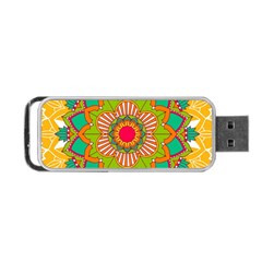 Mandala Patterns Yellow Portable Usb Flash (one Side) by Nexatart