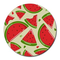Cute Watermelon Seamless Pattern Round Mousepads