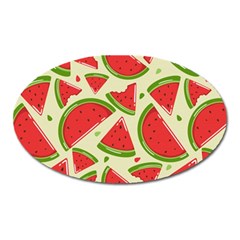 Cute Watermelon Seamless Pattern Oval Magnet