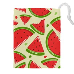 Cute Watermelon Seamless Pattern Drawstring Pouch (5xl) by Nexatart