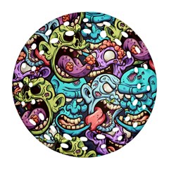 Zombie Heads Pattern Ornament (round Filigree)