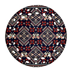 Ukrainian Folk Seamless Pattern Ornament Ornament (round Filigree)