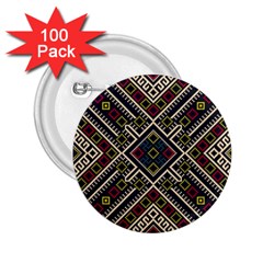 Zentangle Style Geometric Ornament Pattern 2 25  Buttons (100 Pack) 