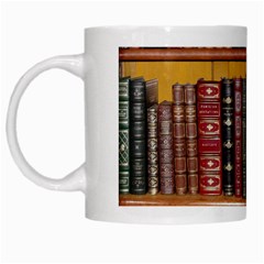Books Library Bookshelf Bookshop White Mugs by Nexatart