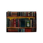 Books Library Bookshelf Bookshop Cosmetic Bag (Medium) Front