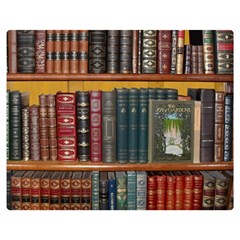 Books Library Bookshelf Bookshop Double Sided Flano Blanket (medium)  by Nexatart