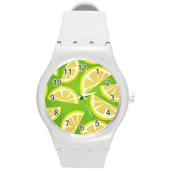 Lemon Fruit Healthy Fruits Food Round Plastic Sport Watch (M)