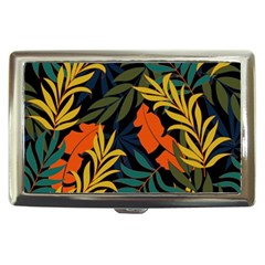 Fashionable Seamless Tropical Pattern With Bright Green Blue Plants Leaves Cigarette Money Case by Nexatart