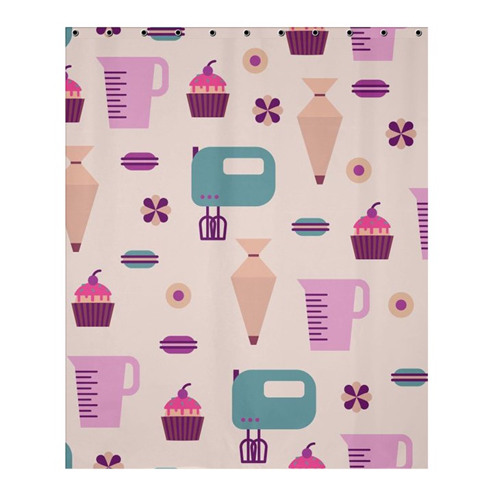 Seamless Bakery Vector Pattern Shower Curtain 60  x 72  (Medium) 