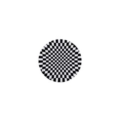 Illusion Checkerboard Black And White Pattern 1  Mini Buttons