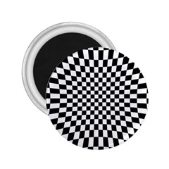 Illusion Checkerboard Black And White Pattern 2.25  Magnets