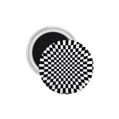 Illusion Checkerboard Black And White Pattern 1.75  Magnets