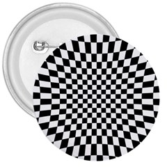 Illusion Checkerboard Black And White Pattern 3  Buttons