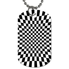 Illusion Checkerboard Black And White Pattern Dog Tag (one Side) by Nexatart