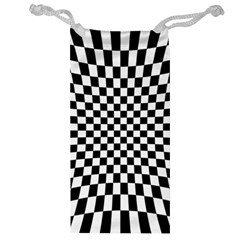 Illusion Checkerboard Black And White Pattern Jewelry Bag