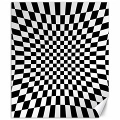 Illusion Checkerboard Black And White Pattern Canvas 8  x 10 