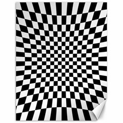 Illusion Checkerboard Black And White Pattern Canvas 12  x 16 