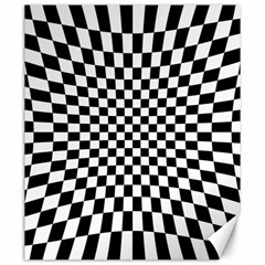 Illusion Checkerboard Black And White Pattern Canvas 20  x 24 