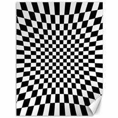 Illusion Checkerboard Black And White Pattern Canvas 36  x 48 