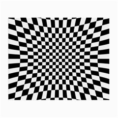 Illusion Checkerboard Black And White Pattern Small Glasses Cloth (2 Sides) by Nexatart