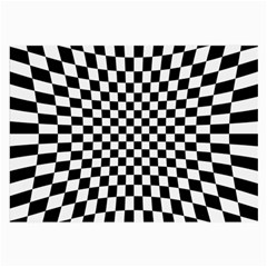 Illusion Checkerboard Black And White Pattern Large Glasses Cloth