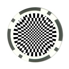 Illusion Checkerboard Black And White Pattern Poker Chip Card Guard