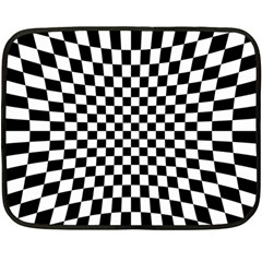 Illusion Checkerboard Black And White Pattern Fleece Blanket (Mini)