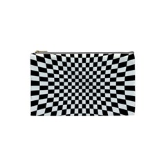 Illusion Checkerboard Black And White Pattern Cosmetic Bag (Small)