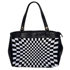 Illusion Checkerboard Black And White Pattern Oversize Office Handbag