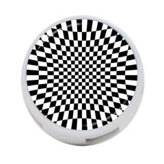 Illusion Checkerboard Black And White Pattern 4-Port USB Hub (One Side)