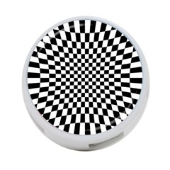 Illusion Checkerboard Black And White Pattern 4-port Usb Hub (two Sides) by Nexatart