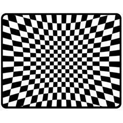 Illusion Checkerboard Black And White Pattern Fleece Blanket (Medium) 