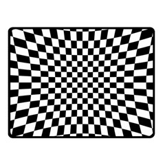 Illusion Checkerboard Black And White Pattern Fleece Blanket (Small)