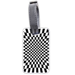 Illusion Checkerboard Black And White Pattern Luggage Tag (one side)