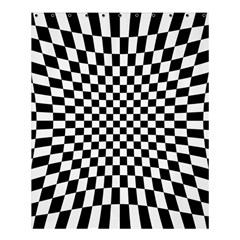 Illusion Checkerboard Black And White Pattern Shower Curtain 60  x 72  (Medium) 