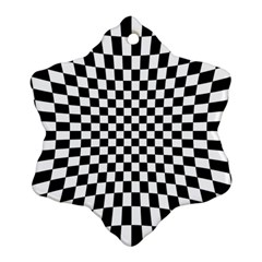 Illusion Checkerboard Black And White Pattern Ornament (Snowflake)