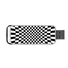 Illusion Checkerboard Black And White Pattern Portable USB Flash (One Side)