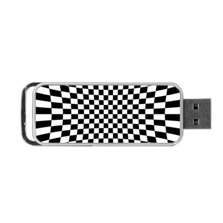 Illusion Checkerboard Black And White Pattern Portable USB Flash (One Side)